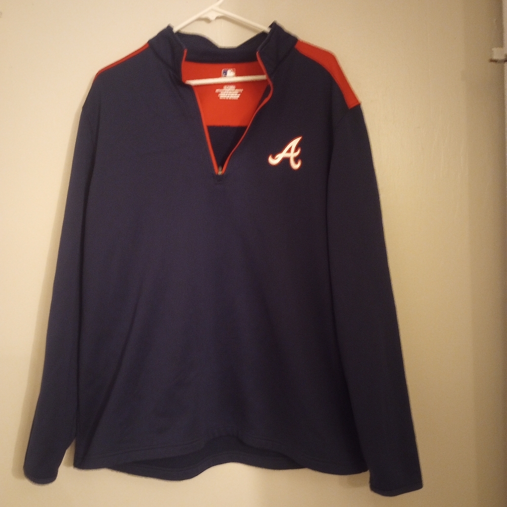 MLB Genuine Merchandise Atlanta Braves Men's 1/4 Zip Long Sleeve Pullover